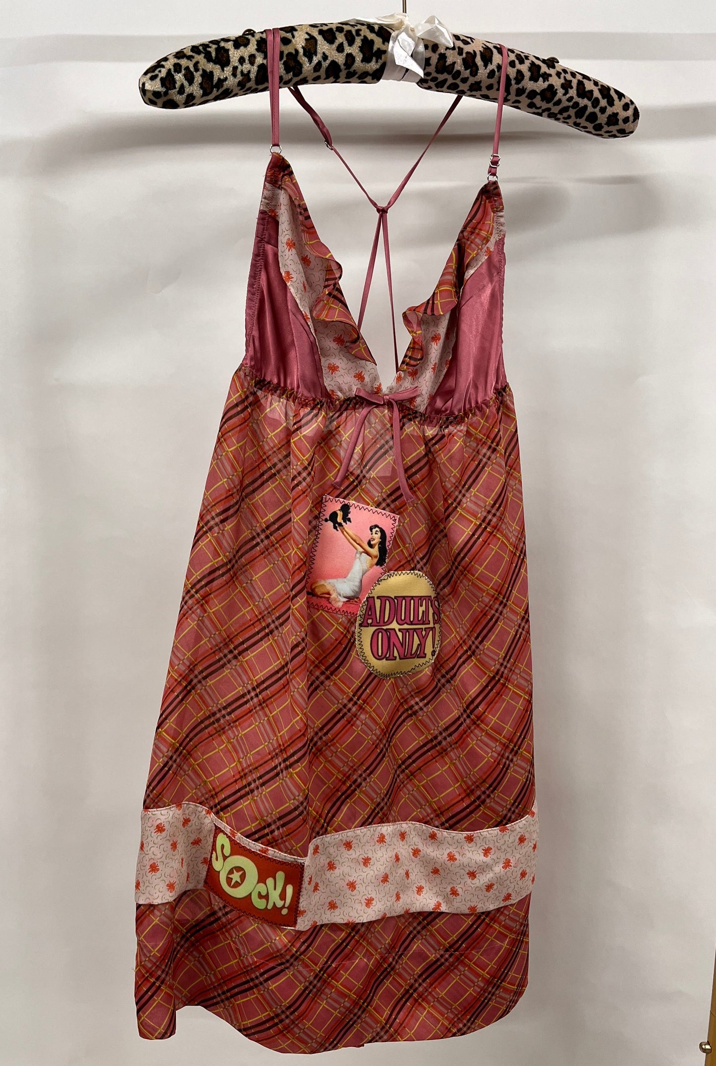 Mix print silk dress