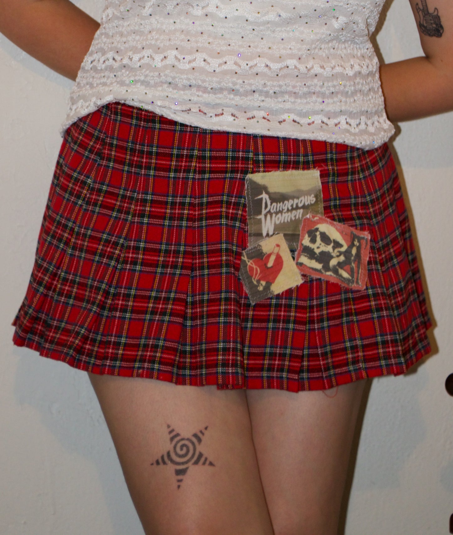 Dangerous women red plaid skirt