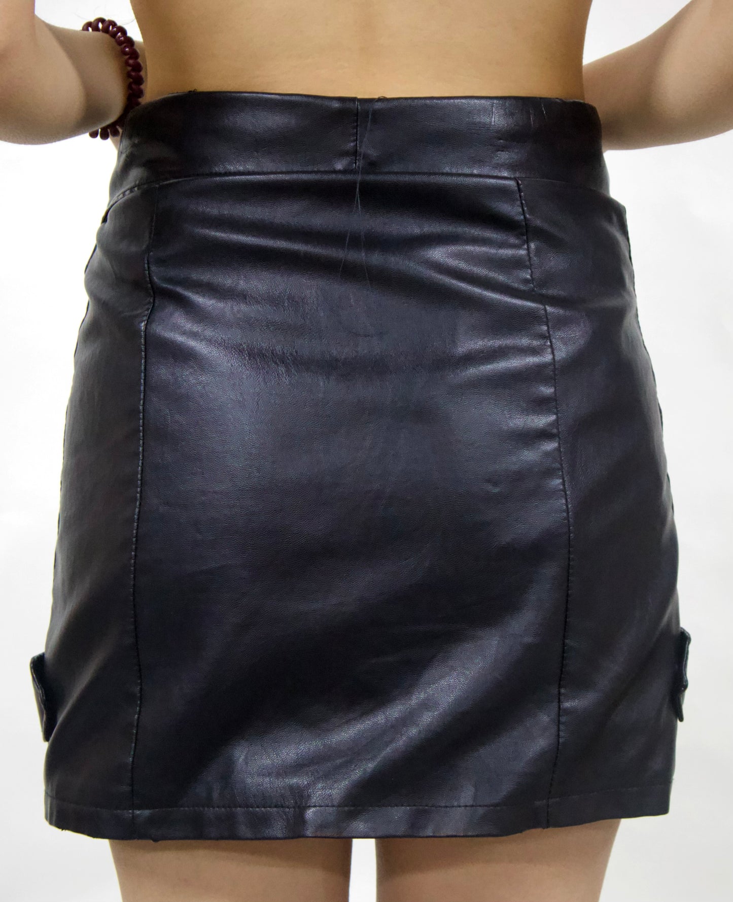 weird zip leather skirt