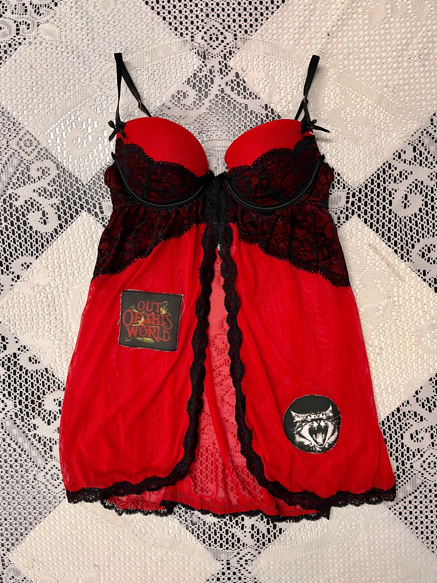 Out of this work bustier too