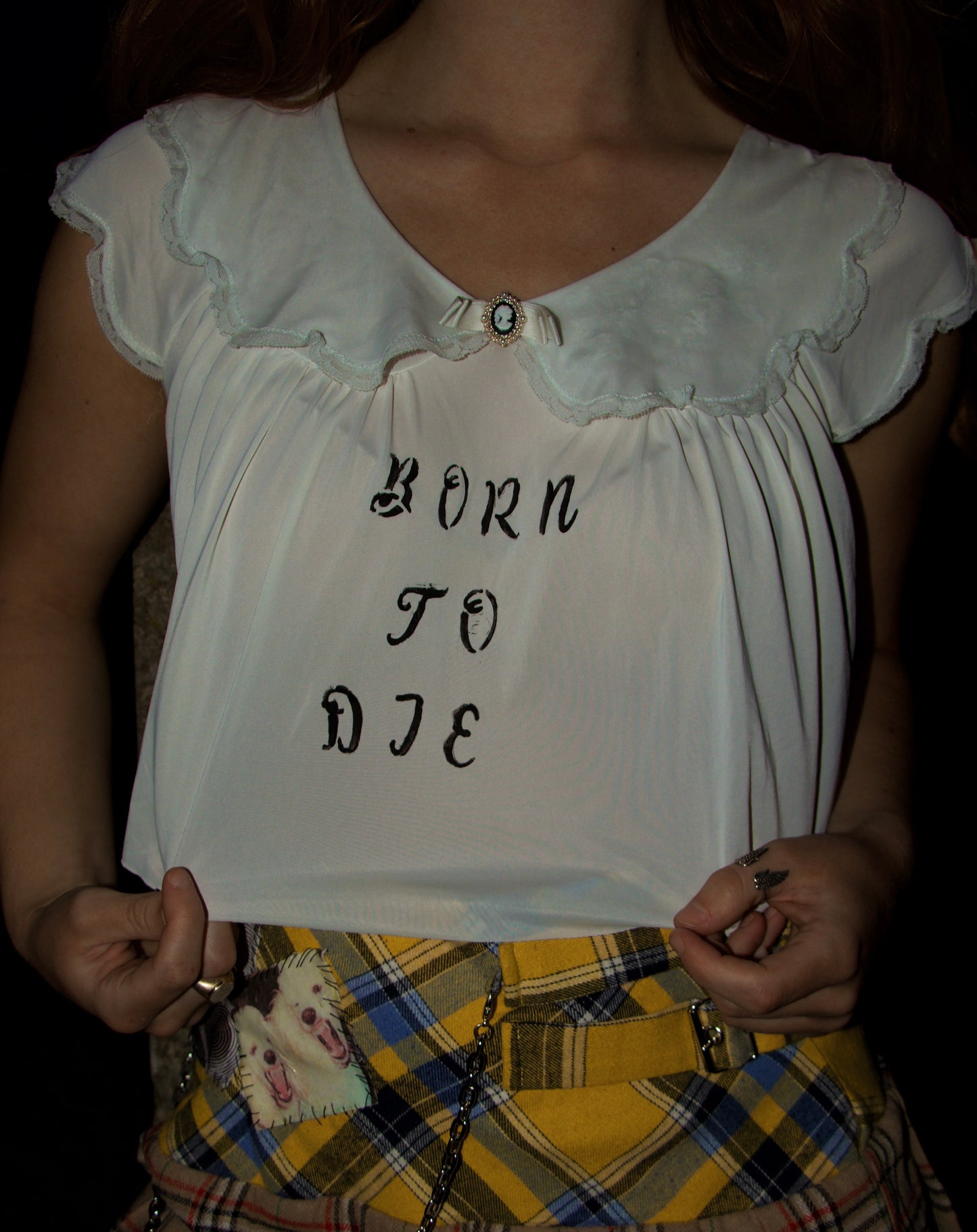 Born to die cameo silk top