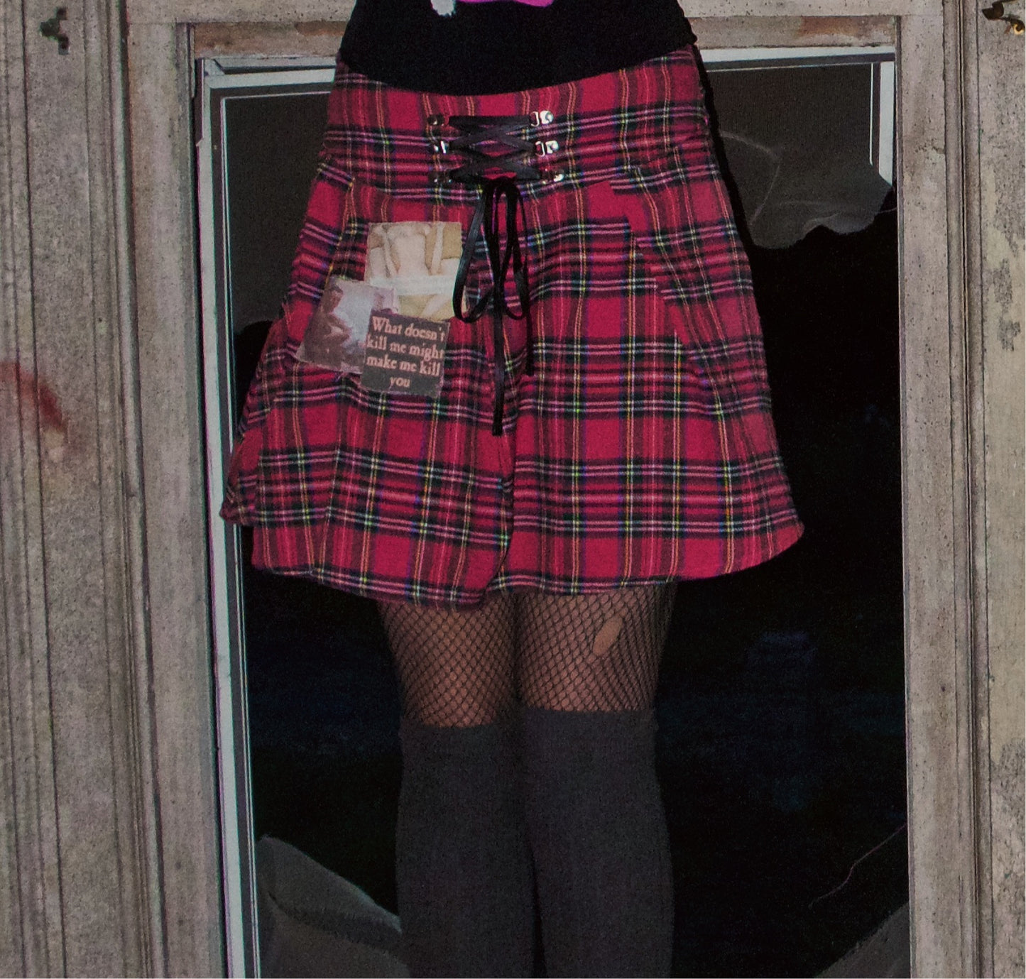 Doll parts plaid skirt