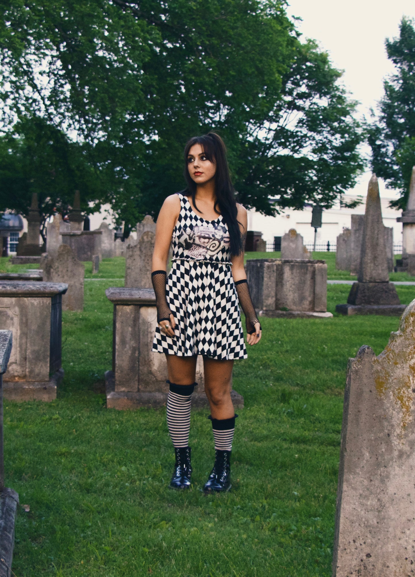 Harlequin patchwork dress