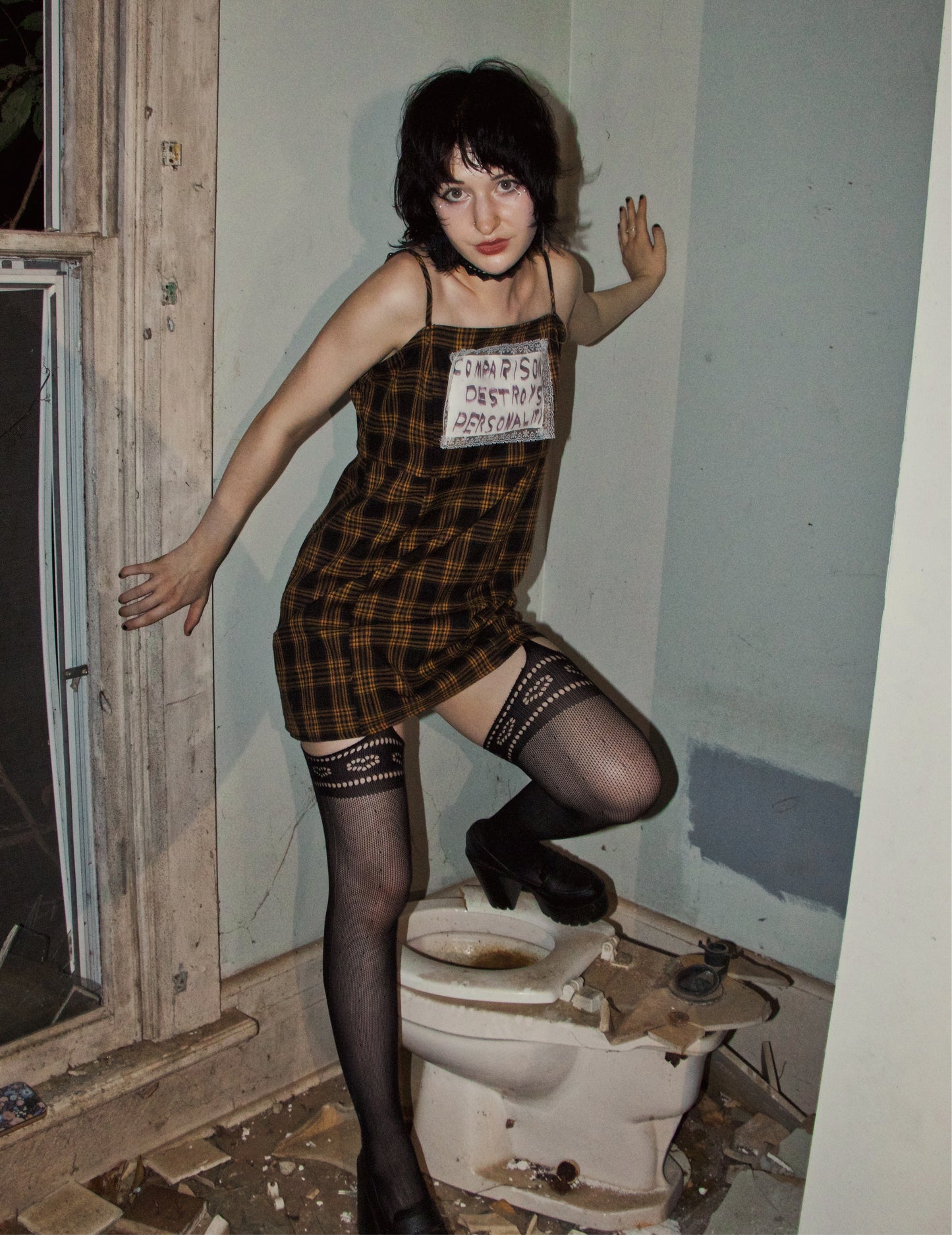 Comparison destroys personality plaid dress