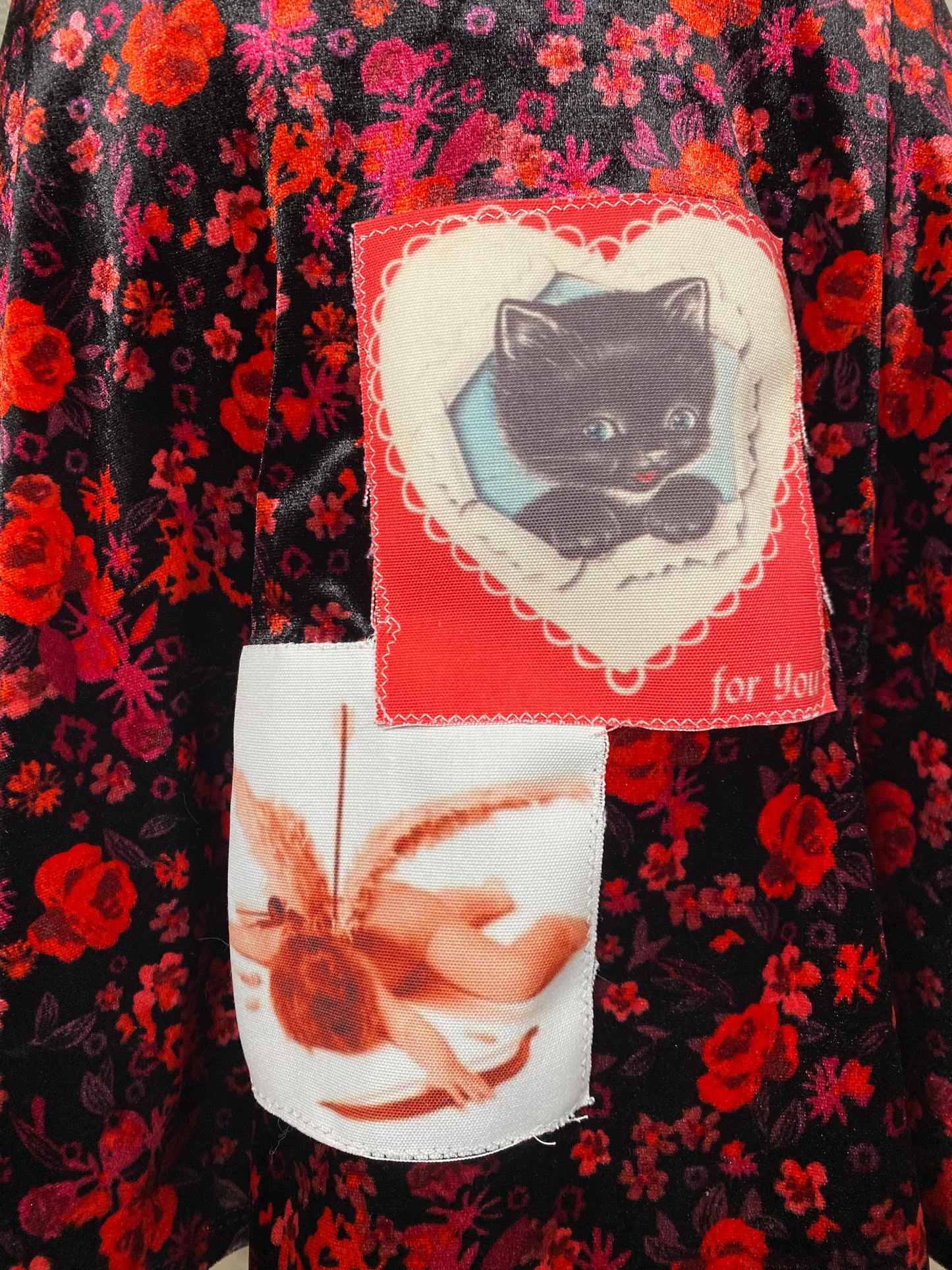 For you velvet floral skirt