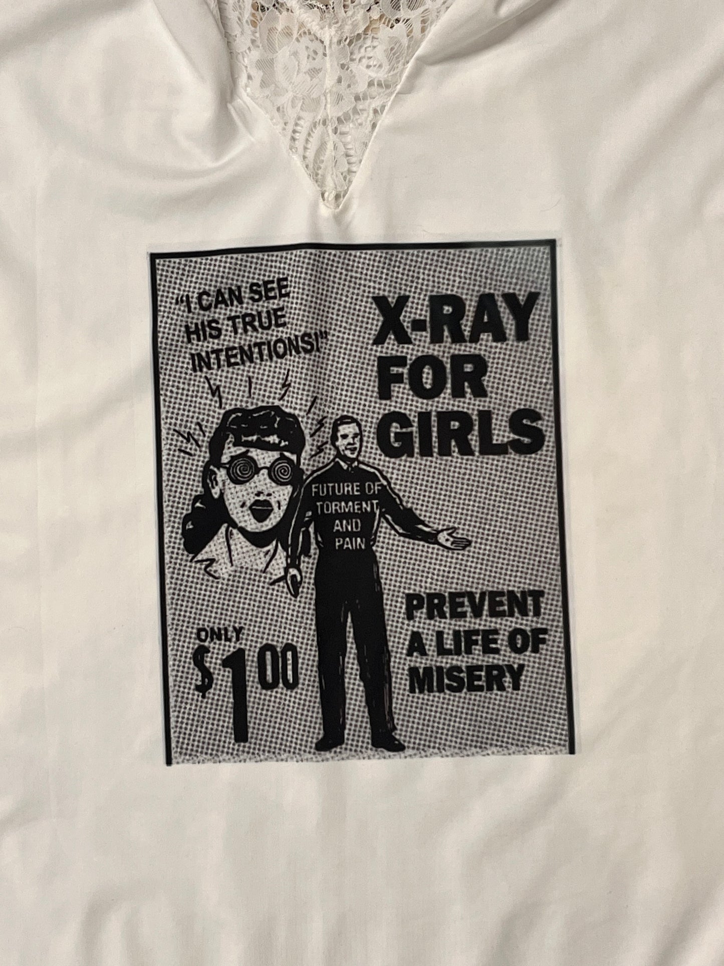 X-ray for girls hand printed slip