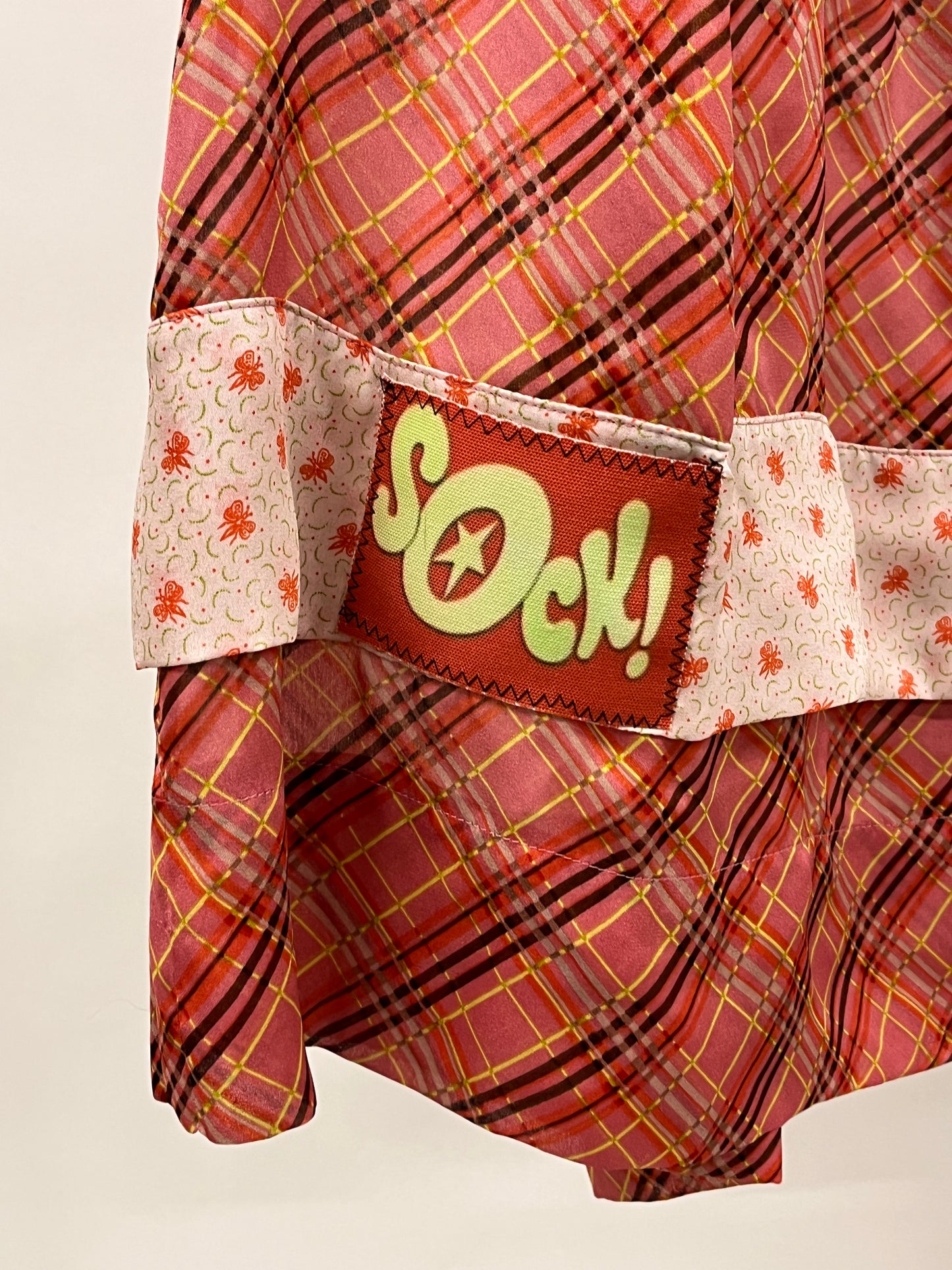 Mix print silk dress