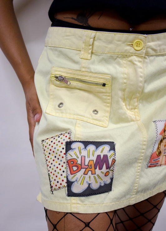 Yellow cargo skirt