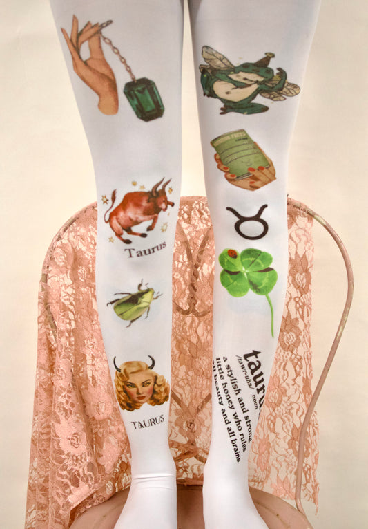 Hand printed Taurus Tights