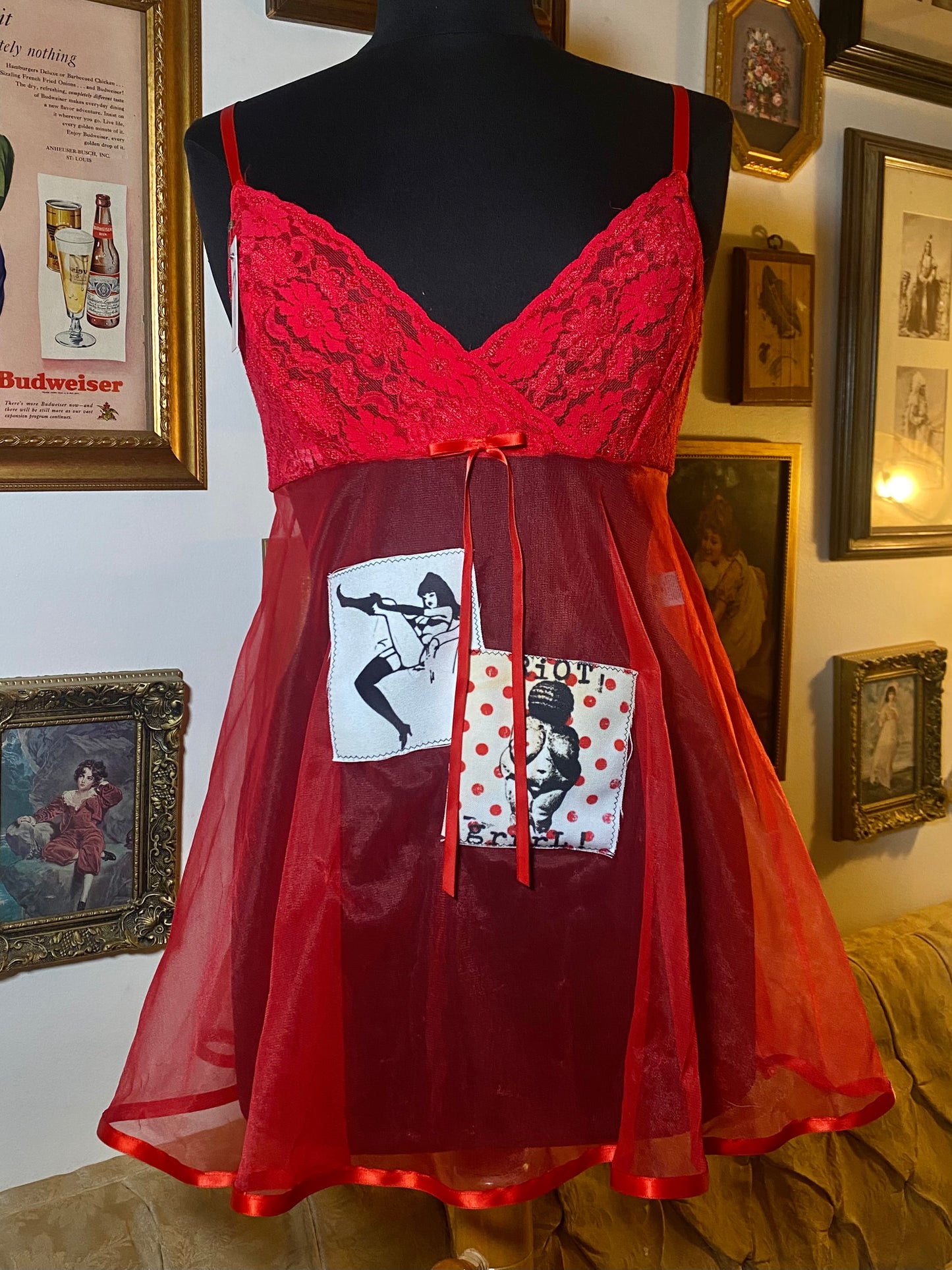 Riot grrl red lingerie