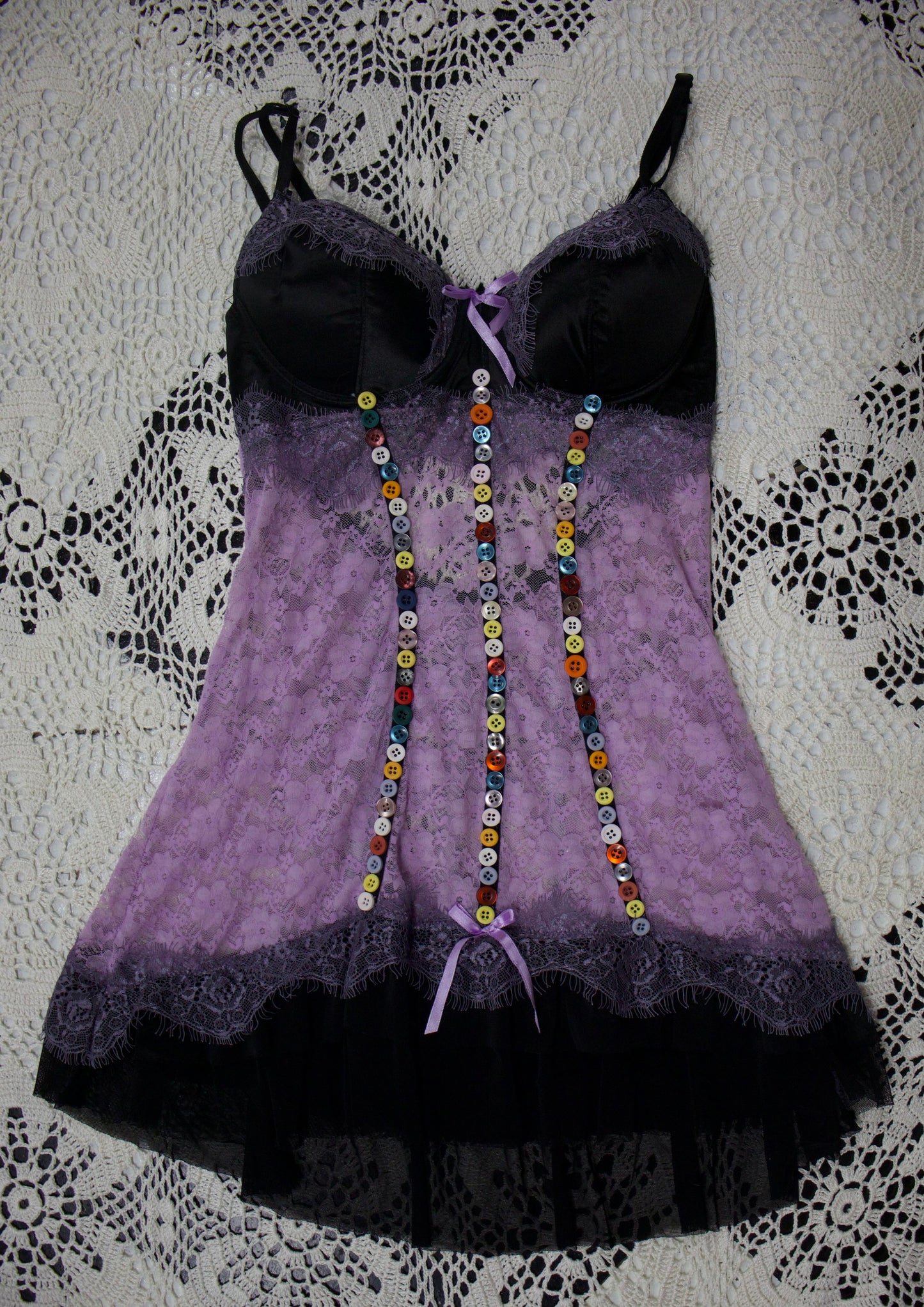 Pretty in buttons corset dress