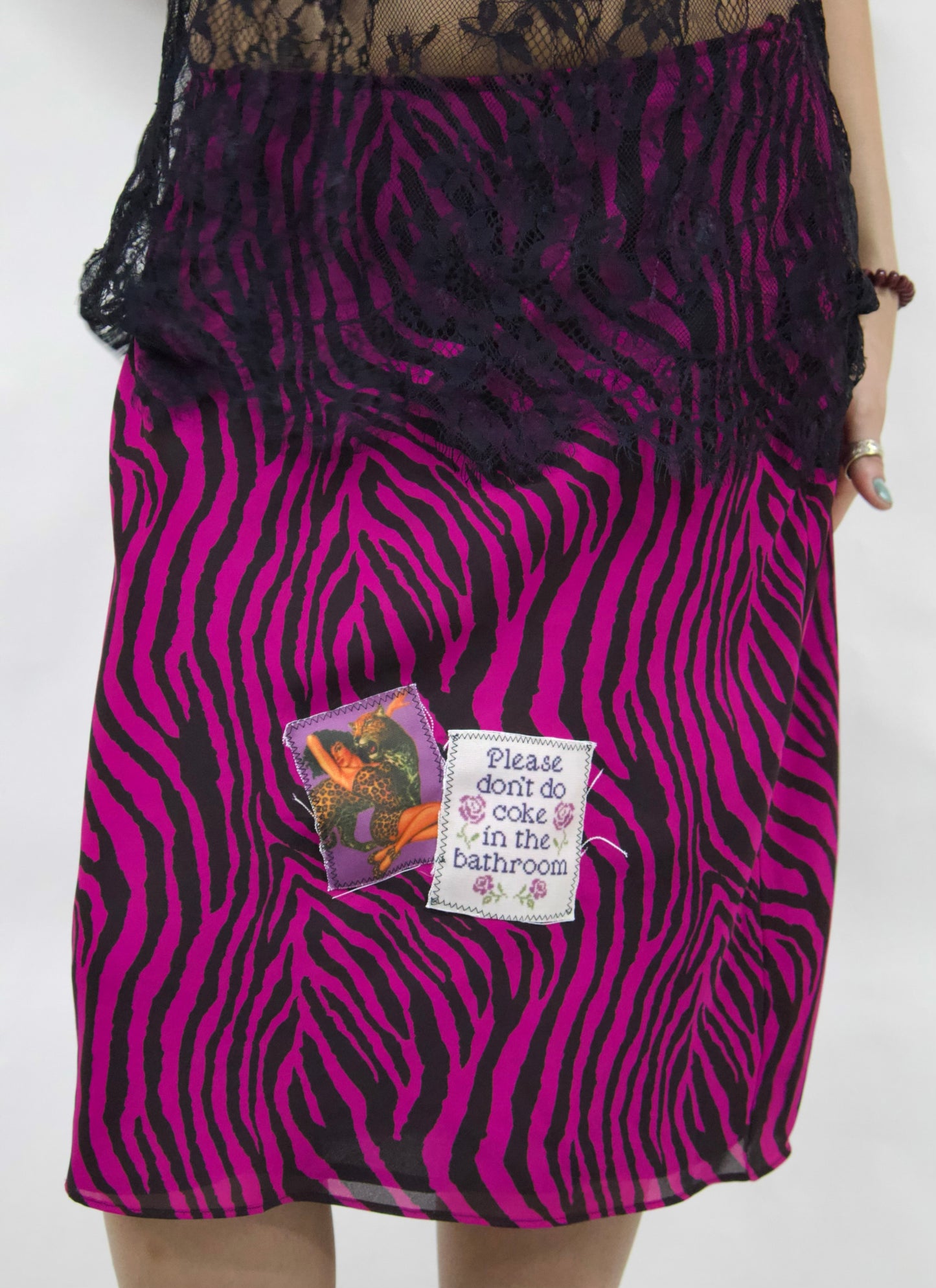 Zebra girl midi skirt