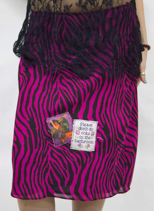 Zebra girl midi skirt