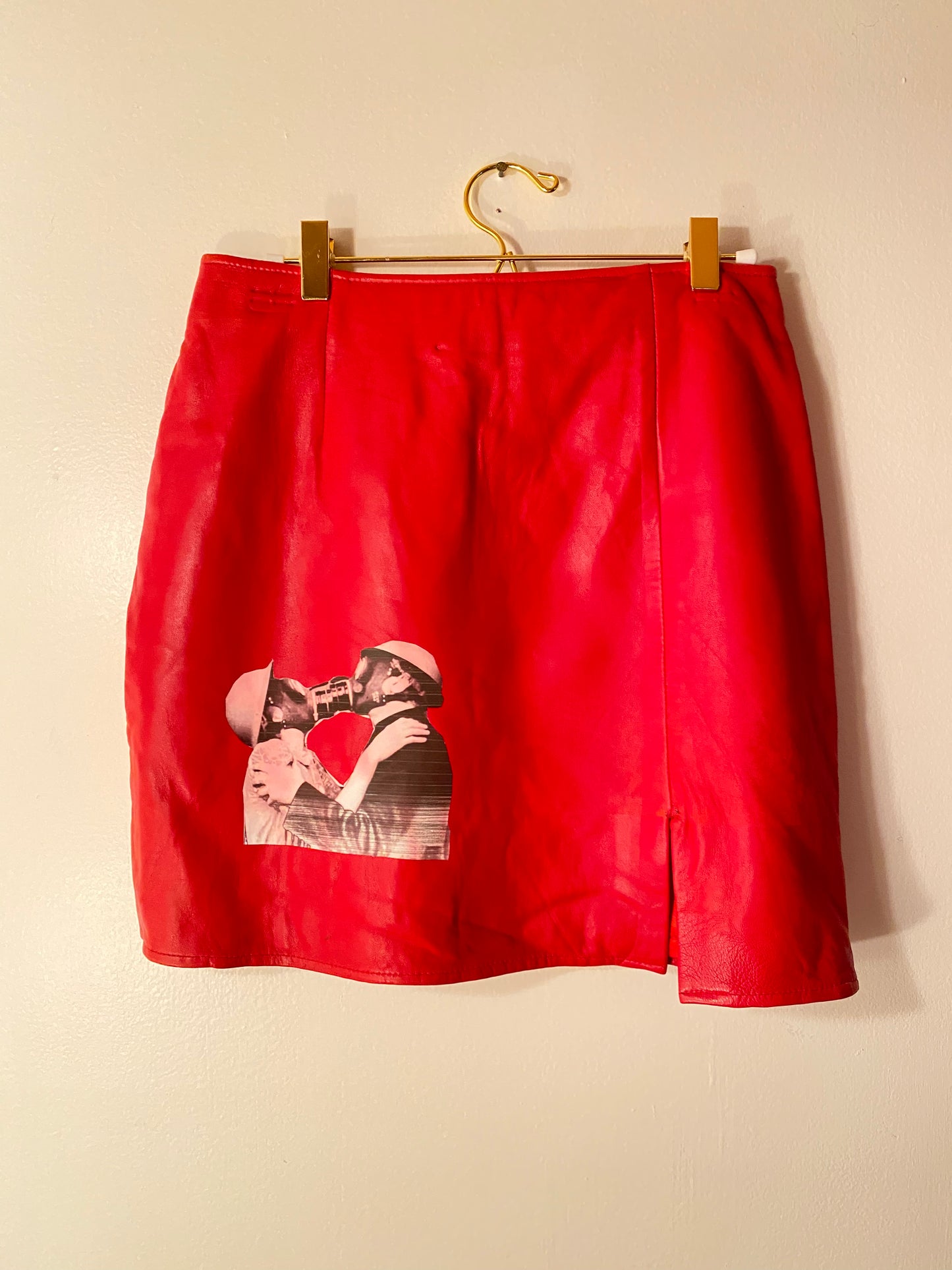red leather gas mask skirt