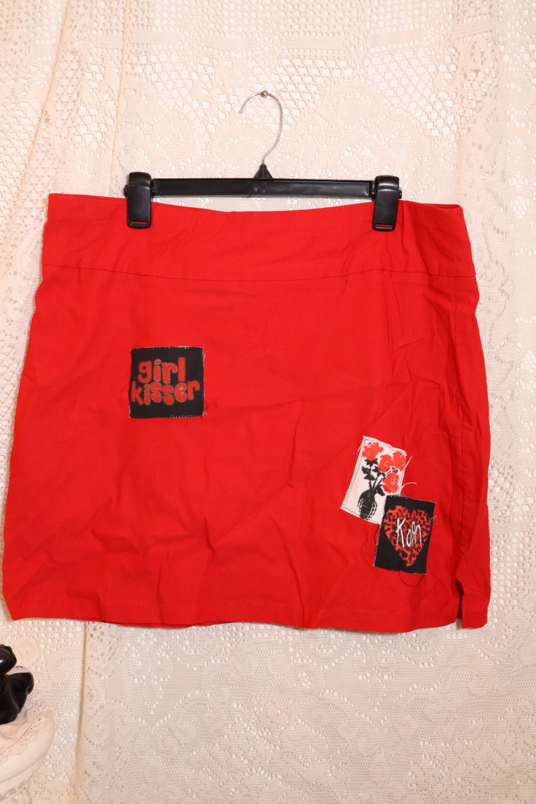 Red mini skort