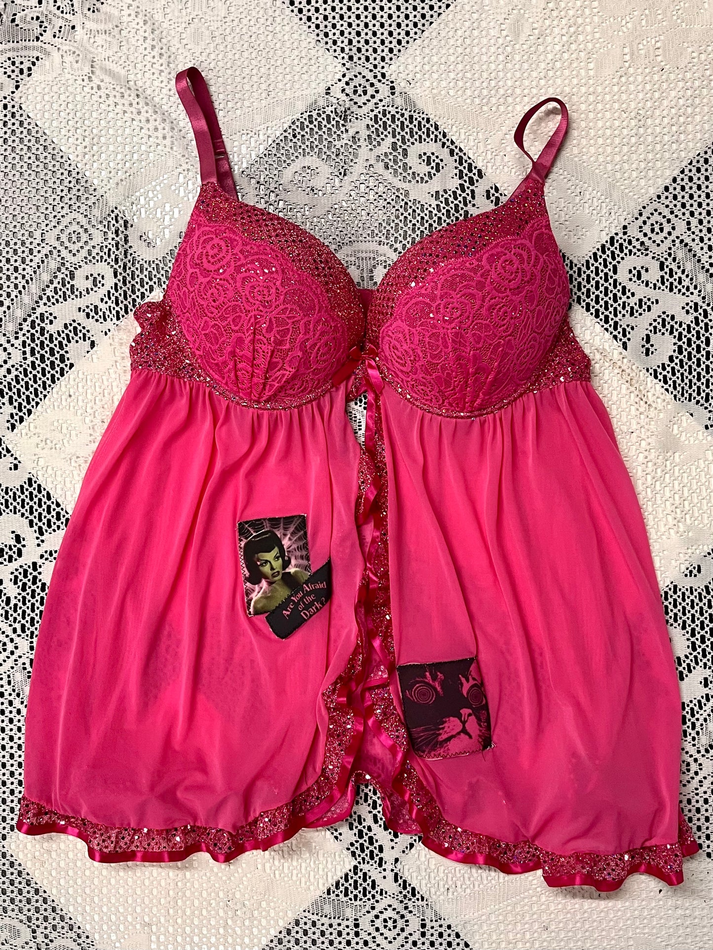 Sparkle pink bustier top