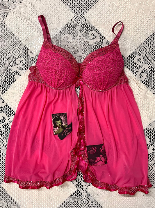 Sparkle pink bustier top