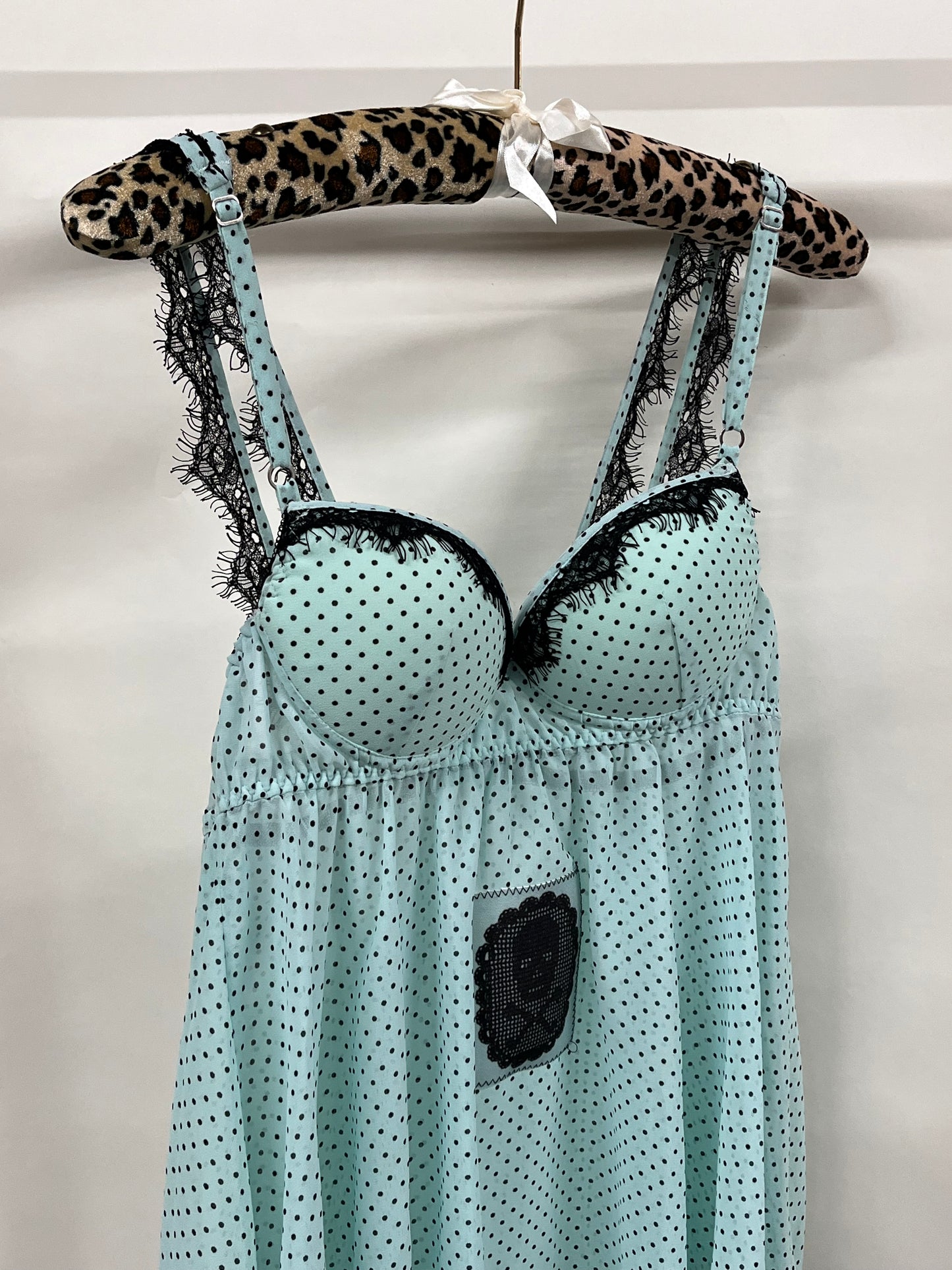 Skull polka dot bustier top