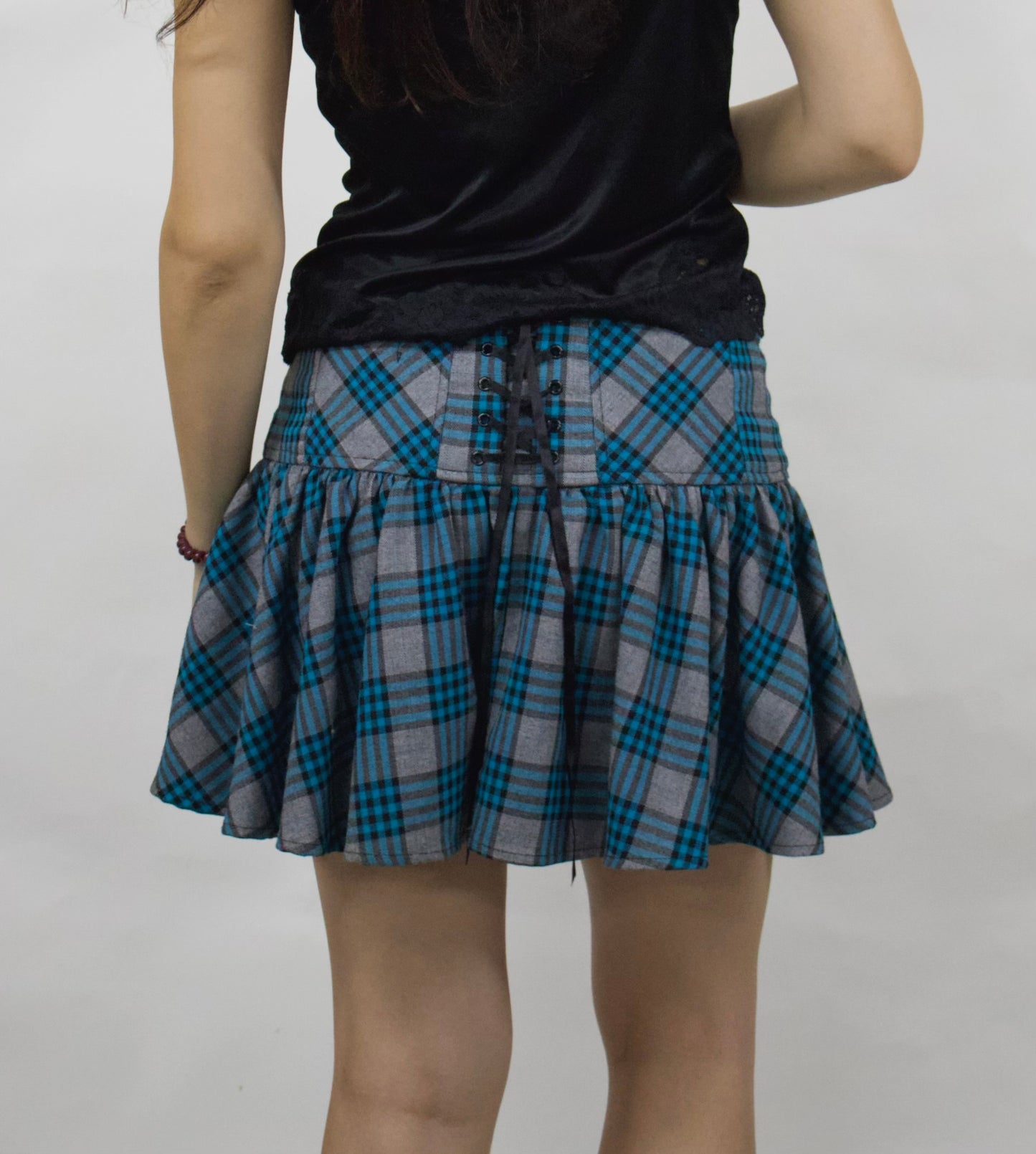Blue button skirt