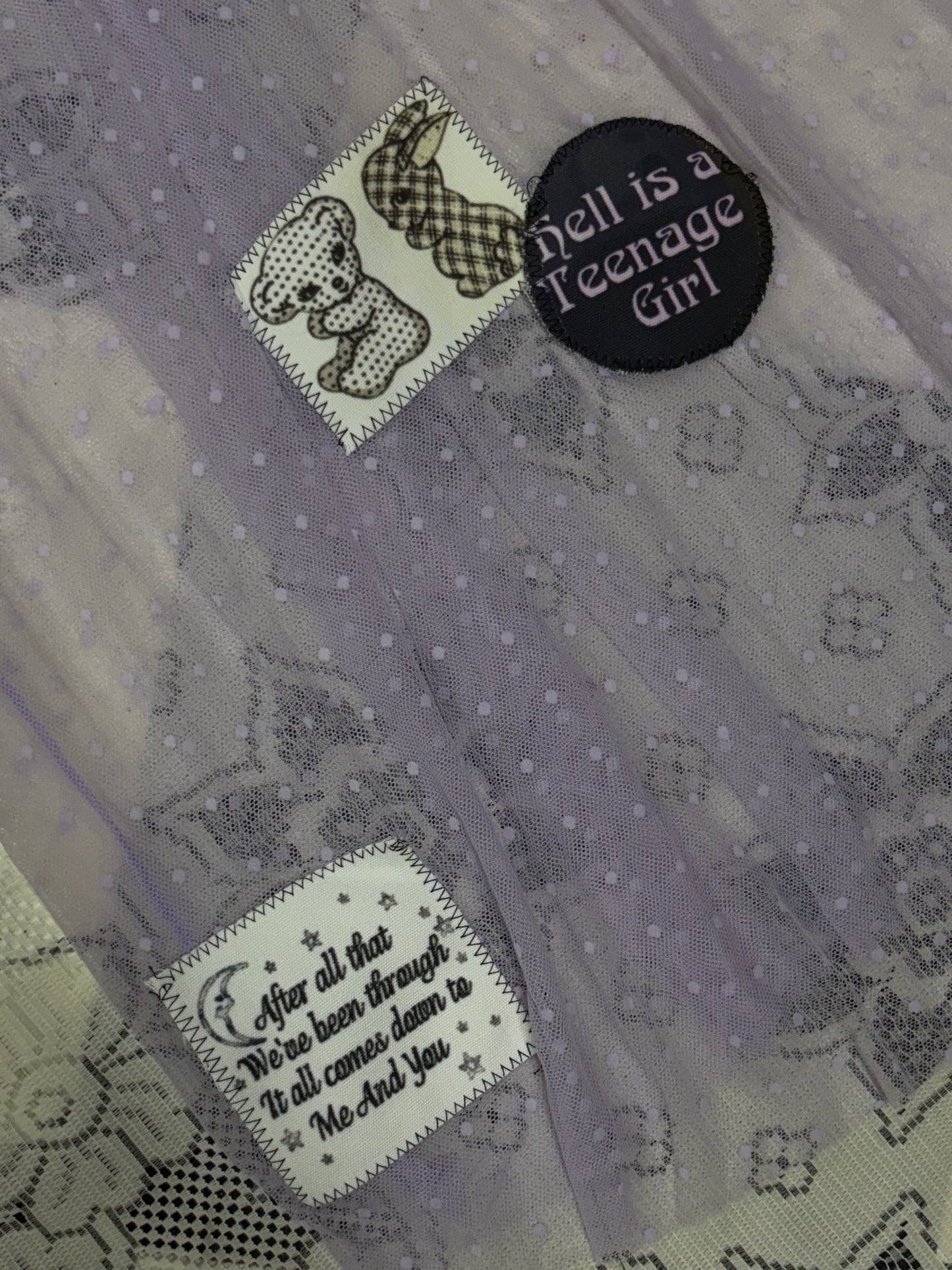 Polka purple sheer top